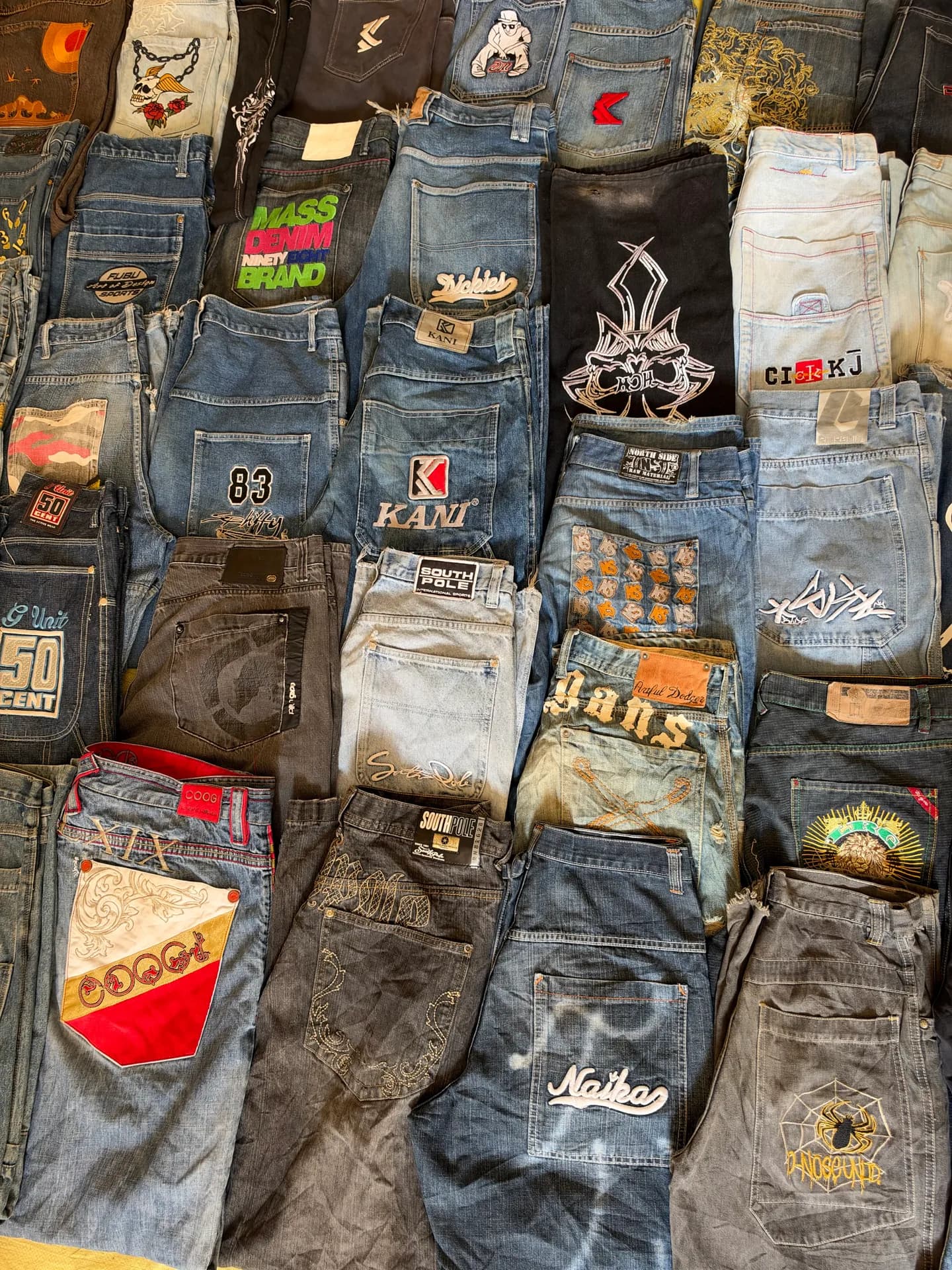 Hiphop Embroidery Branded Jeans Available